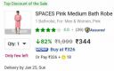 SPACES Pink Medium Bath Robe (1 Bathrobe, For: Men & Women, Pink)...