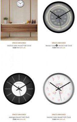 Flat 90% OFF- Spaces Unhooked Wall Clock | Starts At ₹100