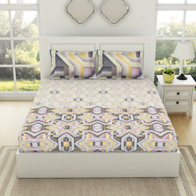 Spaces Urban Organic 100% Cotton Large Bedsheet Air Purifying Anti-Bacterial (Geometric, 274 cm x 274 cm)