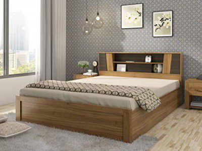 Spacewood Arthur Queen Bed with Box Type Storage - Natural Teak
