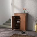 SPACEWOOD Engineered Wood Shoe Rack  (Brown, 4 Shelves, Knock Down)...