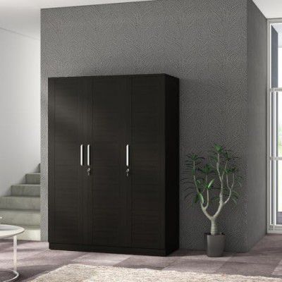Spacewood Grace Wardrobe | 3 Year Warranty | Almirah, Cupboard, Almari, 3 Door Wardrobe, 1 Drawer (1 Lock Drawer) and 1 Hanging Space|Engineered Wood| Sheesham