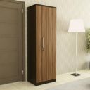 Spacewood Ken Wardrobe | 3 Year Warranty | Almirah, Cupboard, Almari, 1 Door Wardrobe, 1 Hanging Space|Engineered Wood| Walnut Bronze...