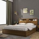[Extra ₹16000 Off] Spacewood Monarch V4 King Bed 3/4Th Lift On Storage - Natural Teak...