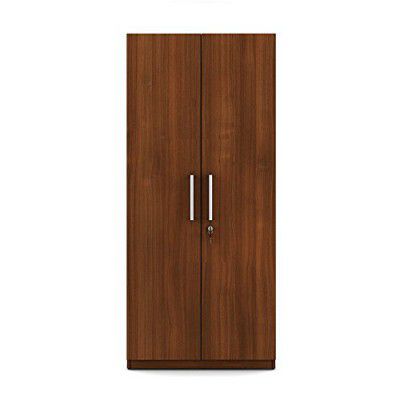 Spacewood Optima Wardrobe | 3 Year Warranty | Almirah, Cupboard, Almari, 2 Door Wardrobe with Mirror, 1 Hanging Space|Engineered Wood