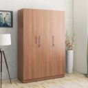 Spacewood Optima Wardrobe | 3 Year Warranty | Almirah, Cupboard, Almari, 3 Door Wardrobe, 2 Hanging Space| Engineered Wood| Walnut Rigato...