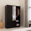 Spacewood Optima Wardrobe | 3 Year Warranty | Almirah, Cupboard, Almari, 3 Door Wardrobe with Mirror, 2 Hanging Space|Engineered Wood| Natural Wenge...