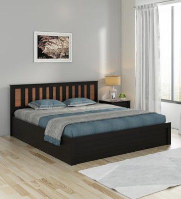 Spacewood Phoenix Bed | King Size (78 X 72) Engineered Wood Bed with Box Storage| 3 Year Warranty | Modern Design | Natural Wenge