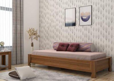 Spacewood Polo Bed | Day Bed (72 X 30) Engineered Wood Bed | 3 Year Warranty | Modern Design | Natural Teak