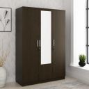 Spacewood Weave Wardrobe | 3 Year Warranty | Almirah, Cupboard, Almari, 3 Door Wardrobe with Mirror, 1 Drawer (1 Lock Drawer) and 2 Hanging Space|Engineered Wood| Vermount...