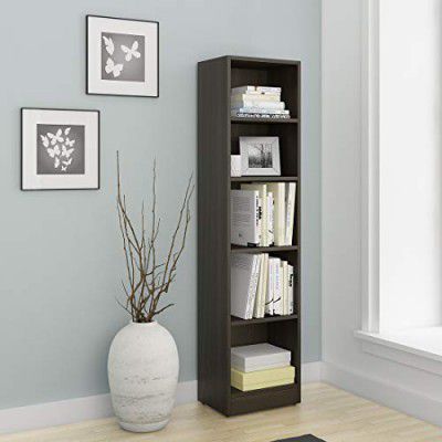 Spacewood William Book Case | 3 Year Warranty  Book Stand Size, Size-1600 X 400 Engineered Wood, 5 Shelves - Fumed Oak