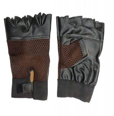 Spanco Brown Color Leather Gym Gloves for Weight Lifting and Exercise for Men Gym & Fitness Gloves