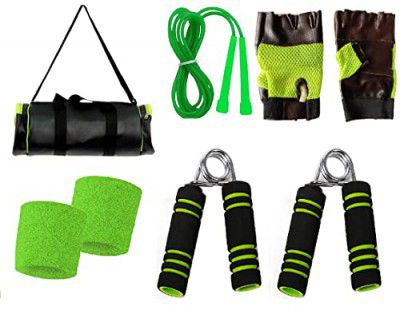 Spanco Cross Training Duffel for Gym, Sports, Training with Gym Gloves, Hang Grip, Wrist Band & Skipping Rope