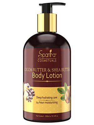 Spantra Cocoa Butter and Shea Butter Body Lotion for Skin Hydration Retains Natural Moisture - 300ml
