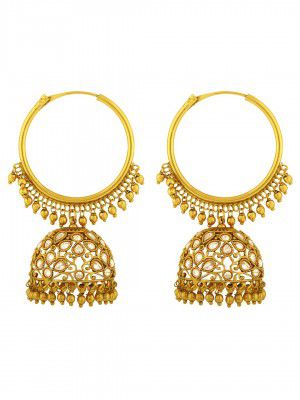 Spargz Filligeri Brass Metal Gold Jhumki Earring For Women TER_447