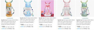 Sparkle Joy Kids Sipper Bottle @100 | 86% Off