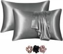 Sparklings Plain Pillows Cover  (Pack of 2, 18 cm*28 cm, Grey)...