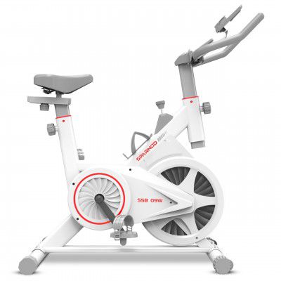 Sparnod Fitness SSB-09W Spin Bike for Home Workout | Max User Weight 110KG (White)
