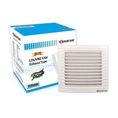 SPARTAN Pro Vento 150 mm 6 inch Exhaust Fan For Kitchen, Bathroom with Strong Air Suction, Rust Proof Body and Dust Protection Shutters | Ivory Cooling Fan | 6 Months Warranty(White)