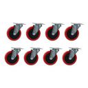 Spartan SCW-025_PK8 4" Swivel Twin Castor Wheels 360 Degree Top Plate- Set of 8...
