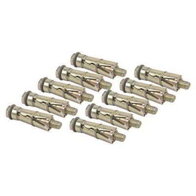 SPARTAN Wall Anchor Fasteners kit Plain Bolt Type - Size 8 mm, Outdoor Indoor Use (Golden, 10 Pieces)