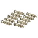 SPARTAN Wall Anchor Fasteners kit Plain Bolt Type - Size 8 mm, Outdoor Indoor Use (Golden, 10 Pieces)...