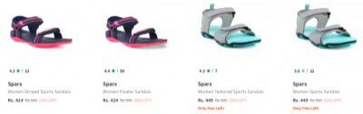 Myntra : Sparx Women's Sandals Starts at ₹424