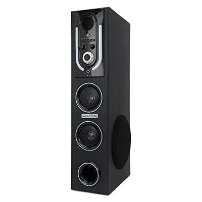 SPEAKTONE Tower Speaker with Woofer, Bluetooth, FM, AUX, Heavy Bass with Superb Sound, Wood Cabinet for Better Voice, 5.25" Subwoofer, 3.0" Dual Speakers, Party Home Theatre