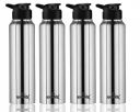 Speedex Stainless Steel Fridge Water Bottle/Refrigerator Bottle/Thunder with Sipper Cap (Pack of 4, Silver Colour, 1000 ml)...