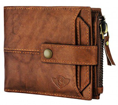 Spiffy Brown Genuine Leather Wallet for Men with 12 Card Holder Slots | Man Wallet | RFID Wallet | Men Wallet Purse