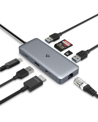 Spigen 8-in-1 Type-C Hub with Multi Port 