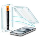 Spigen EZ Fit Tempered Glass Screen Full Screen Protector Guard for iPhone 16 Plus/iPhone 15 Plus (2 Pack)...