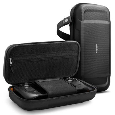 Spigen Rugged Armor Pro for Steam Deck OLED (2023) / Steam Deck LCD (2022) Case with Pockets - Black