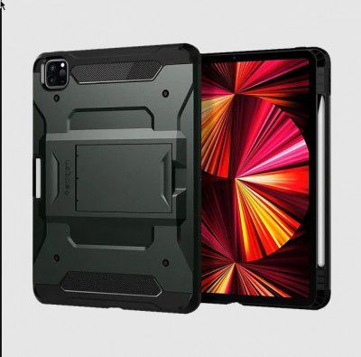 spigen Tough Armor Pro Polycarbonate & Carbon Fiber Back Cover for Apple iPad Pro 11" (Air Cushion Technology, Black)