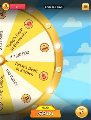 Spin & Claim Rs.100 Shopping Cashback Offer 