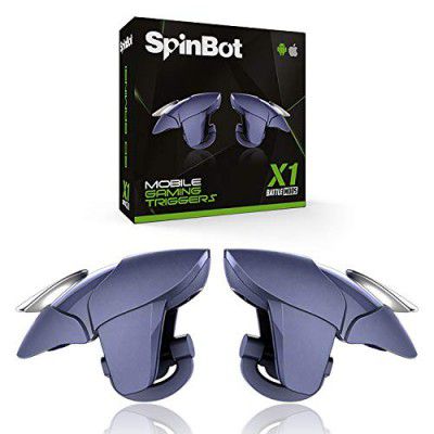 SpinBot BattleMods X1 PUBG Triggers Controller for Mobile Gaming with Conductive Technology for BGMI/Free Fire/COD Mobile/etc- PUBG Trigger - Gaming Triggers for Mobile Gaming-1 Pair-(Blue)