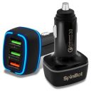 SpinBot ChargeUp 3 Ports 30W Quick Charge 3.0 Car Charger Fast Charging (Without Cable)...