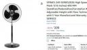 SPINKS-249 SERIES2026 High Speed 2400 RPM Mark-1(16 Inches) 400 MM StandFan...