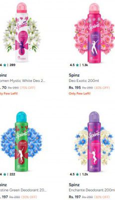 Myntra : Upto 75% OFF - Spinz Deodorant