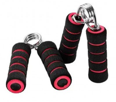 SPIRO Pack of 2 ( One Pair ) Hand Gripper Wrist Exerciser Fitness Foam Hand Grip for Gym Stretching Hand strengtheners for Men Women (Black & Red)