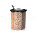 SplitBox 4-Section Kitchen Food Storage Container,2000ml (Black)...