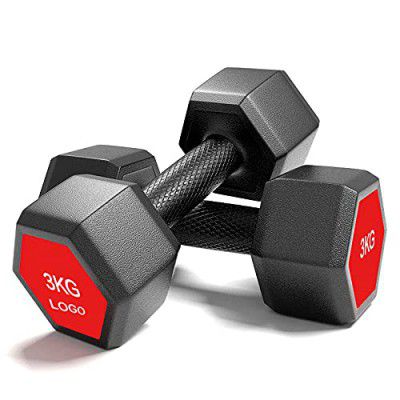 Sporto Fitness Pvc Hax Dumbbell S-51 Dumbbells (2 kg (1 kg*2), RED)