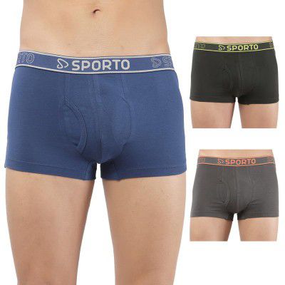 sporto Macho Super Combed Cotton 4-Way Strech Mini Trunk Pack of 2 (Colour May Vary)
