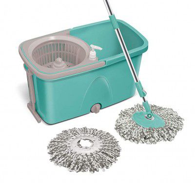 Spotzero by Milton Classic 360 Degree Cleaning Spin Mop with Easy Wheels, 2 Refill and Bucket
