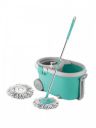 SPOTZERO by MILTON Elegant Spin Mop Removable Wringer & Big Wheels 2 Microfiber Refills Plastic Cleaning Set...