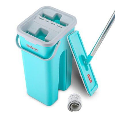 Spotzero By Milton Mini Flat Mop and Bucket with Wringer Set, 2.8 Litre
