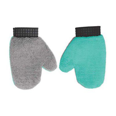 Spotzero By Milton Rubber Boon Microfiber Gloves (Aqua Green & Grey)