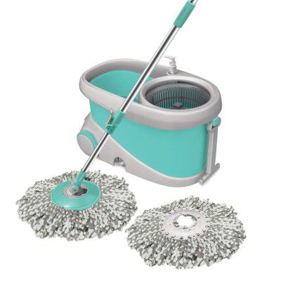 Spotzero By Milton Wave Spin Mop, Aqua Green