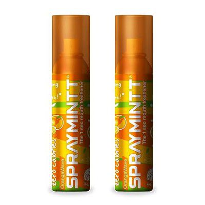 Spraymintt Mouth Freshener | 175+ sprays of instant long lasting with Zero Calories Freshness | Orangewave flavour | 15g - Pack of 2