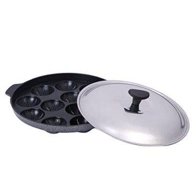 SPRINGWAY - Brand of Happiness® | Appapatram Grill 3 Layer Non-Stick 12 Cavity, Black